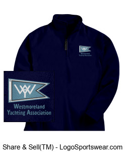 Men's Fleece Quarter Zip Embroidered Logo, Navy Color Design Zoom